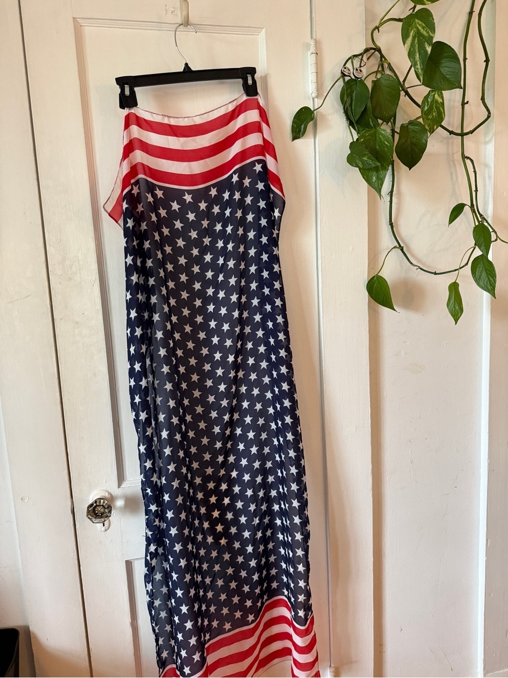 Star Print Red, White & Blue Maxi scarf shawl